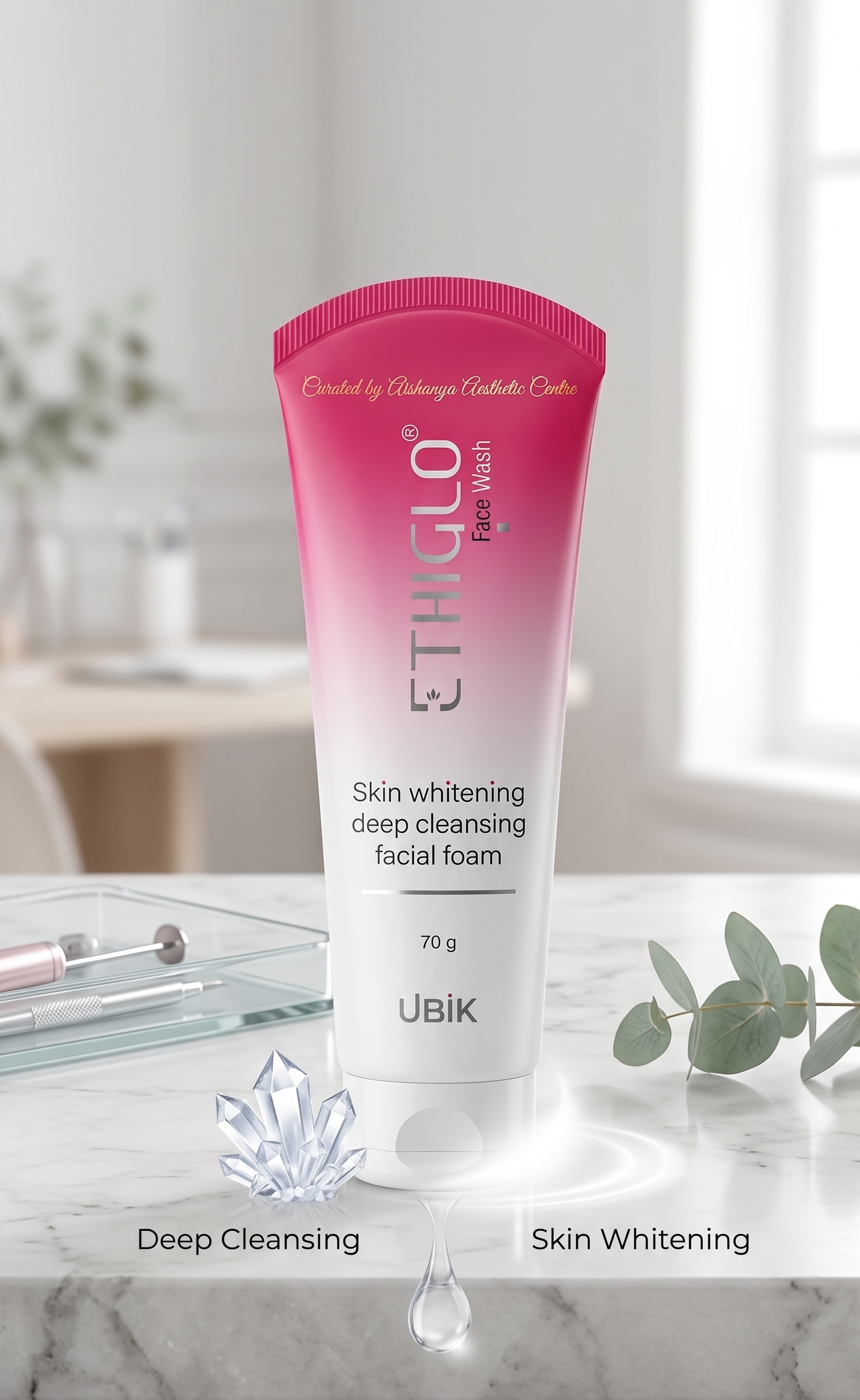 Ethiglo Skin Whitening & Deep Cleansing Facial Foam – Brightening Face Wash (70g)